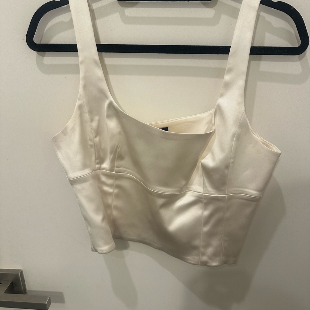 Aritzia White Corset-style Top size L